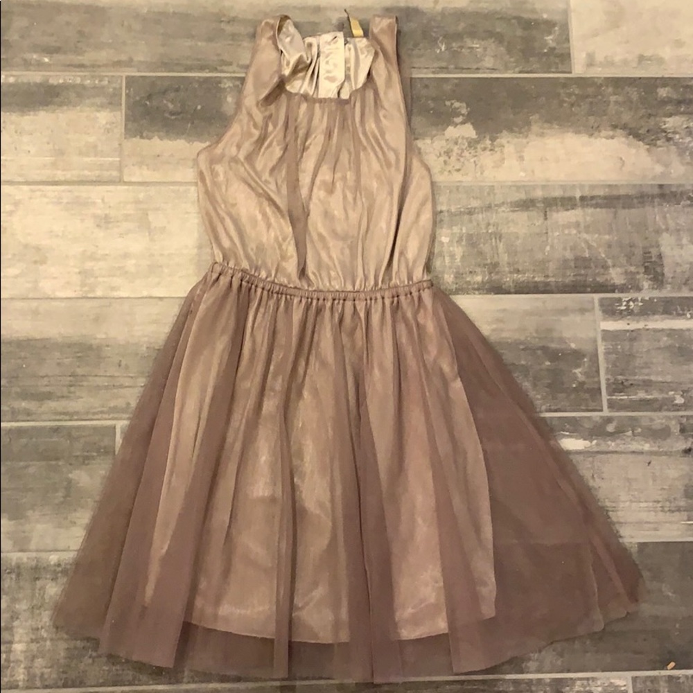 Champagne colored tulle dress